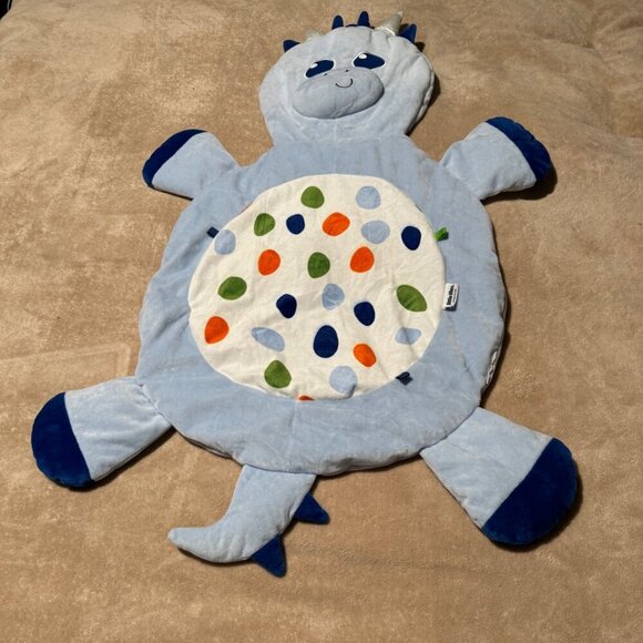 Little Tikes tummy time playmat blue polka dots dinosaur - Picture 1 of 8
